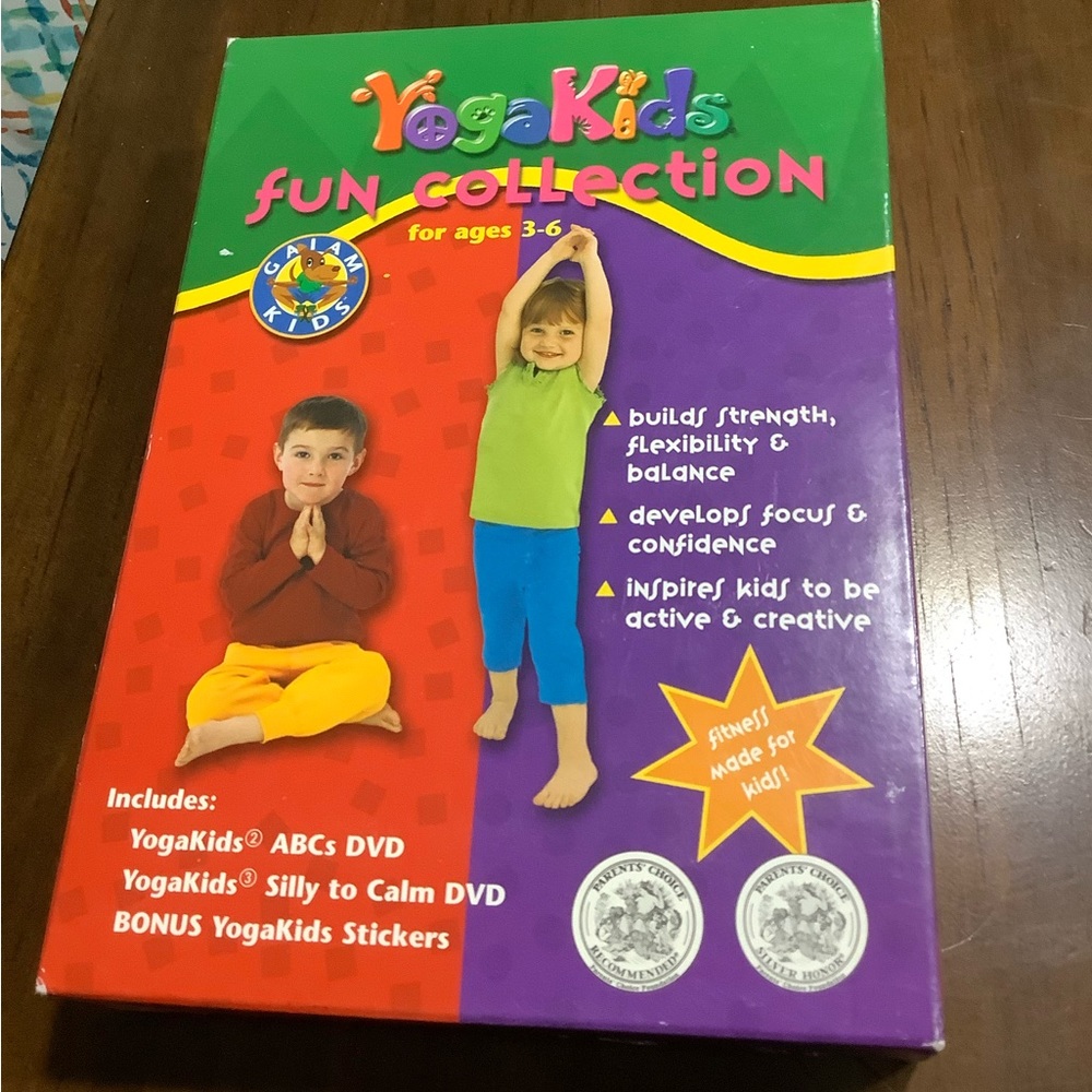 YogaKids Fun Collection DVDs and Stickers